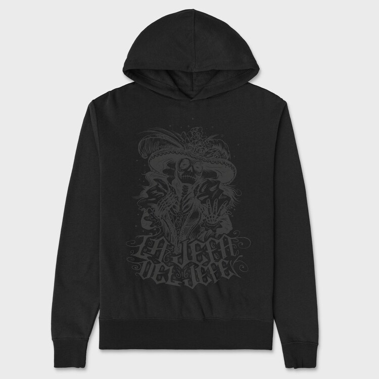 Skeleton Mexican Character Hand Drawn Jefa, Hanorac Oversize Barbati (Unisex)