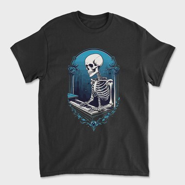 Skeleton Pianist Piano, Tricou Barbati (Unisex)