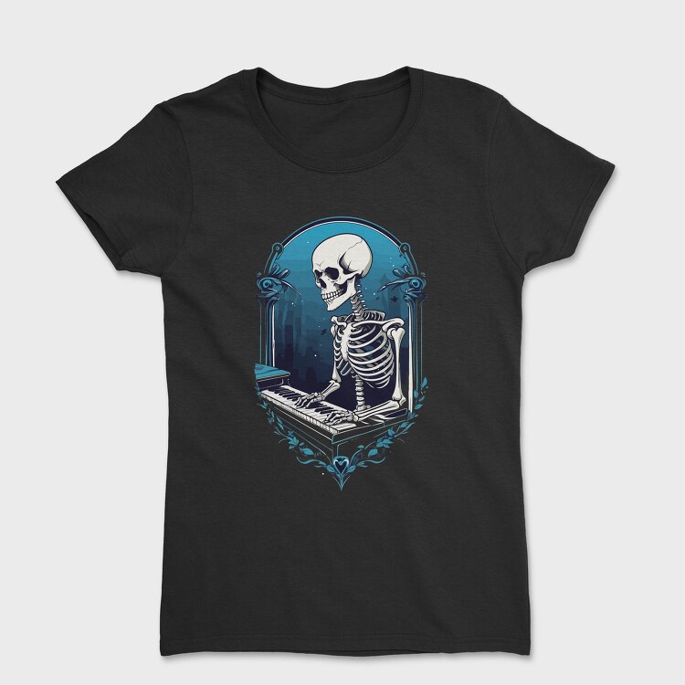 Skeleton Pianist Piano, Tricou Femei