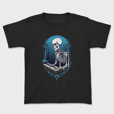 Skeleton Pianist Piano, Tricou Copii