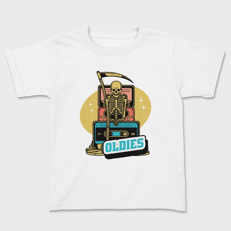 Skeleton With Oldies Cassettes, Tricou Copii