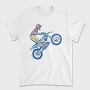 Sketched Motocross Bike Wheeling, Tricou Barbati (Unisex)