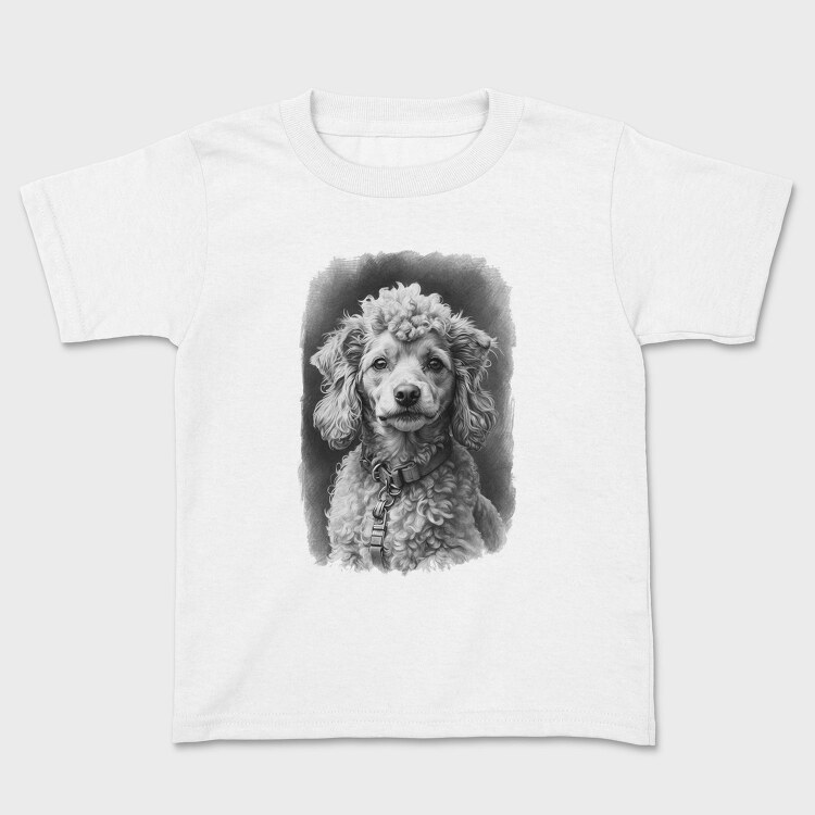 Miniature Poodle Portrait, Tricou Copii