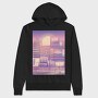 Monochromatic Vaporwave Japan City, Hanorac Oversize Barbati (Unisex)