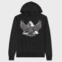 Monochrome Eagle Bird Flight, Hanorac Oversize Barbati (Unisex)