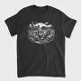 Monochrome Farm Chicken Illustration, Tricou Barbati (Unisex)