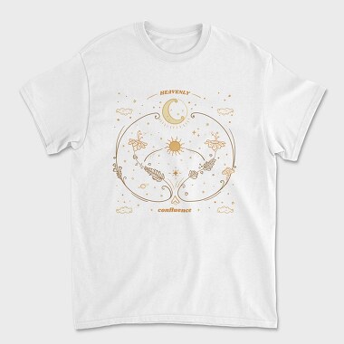 Moon Circle And Wildflowers Stars Sun Planets Tote 10, Tricou Barbati (Unisex)