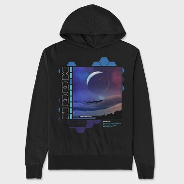 Moon Landscape Planets, Hanorac Oversize Barbati (Unisex)
