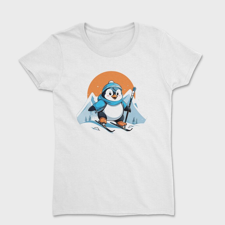 Skiing Penguin Sky, Tricou Femei
