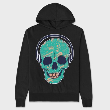 Skull Dj, Hanorac Oversize Barbati (Unisex)