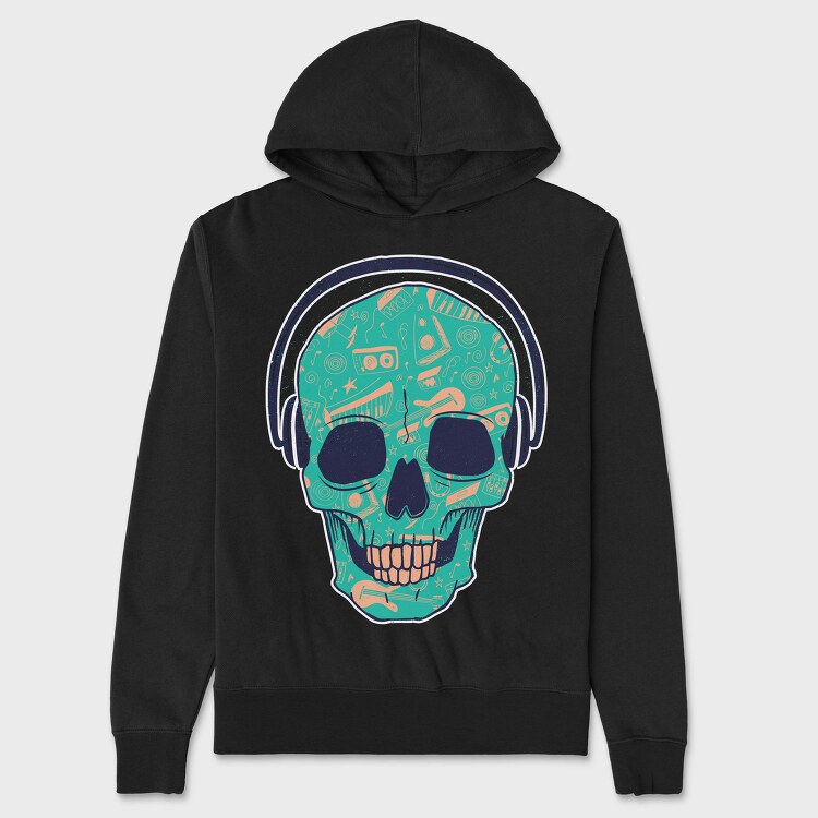 Skull Dj, Hanorac Oversize Barbati (Unisex)