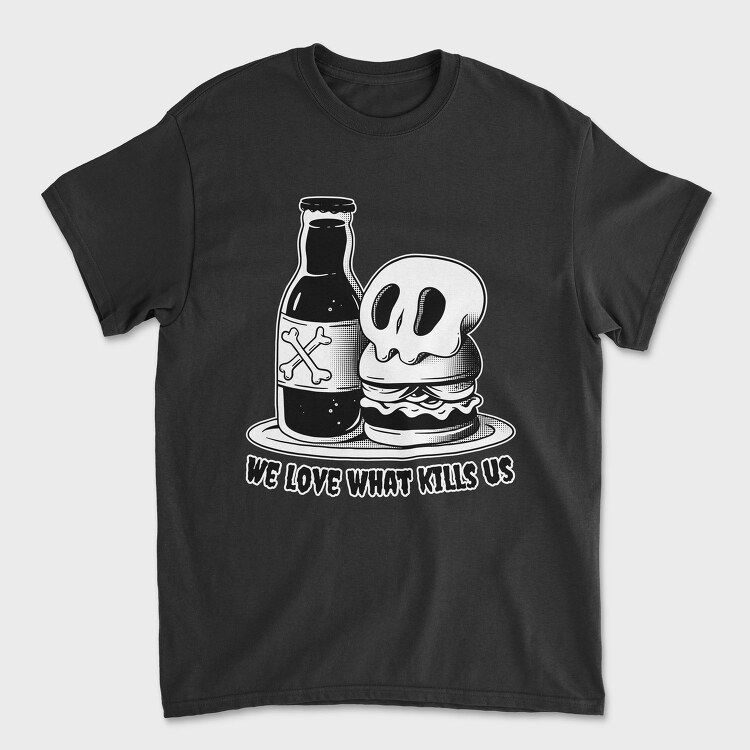 Skull Hamburguer And Beer Burguer, Tricou Barbati (Unisex)