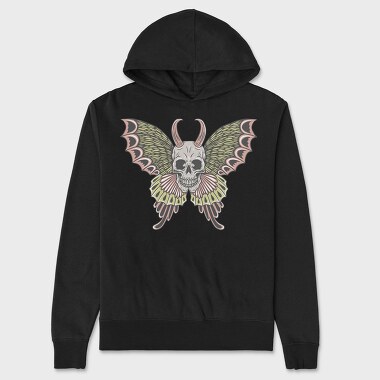 Skull Moth Wings, Hanorac Oversize Barbati (Unisex)