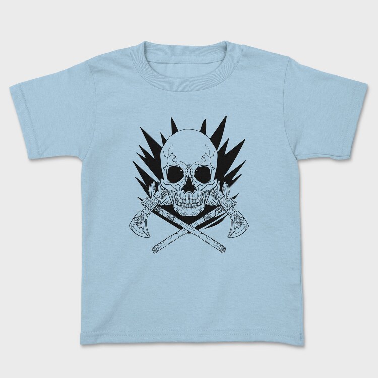 Skull With Axe Weapons Axes, Tricou Copii