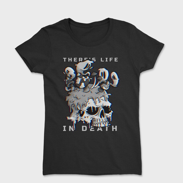Skull With Cartoon Mushrooms Life In Death Tote, Tricou Femei