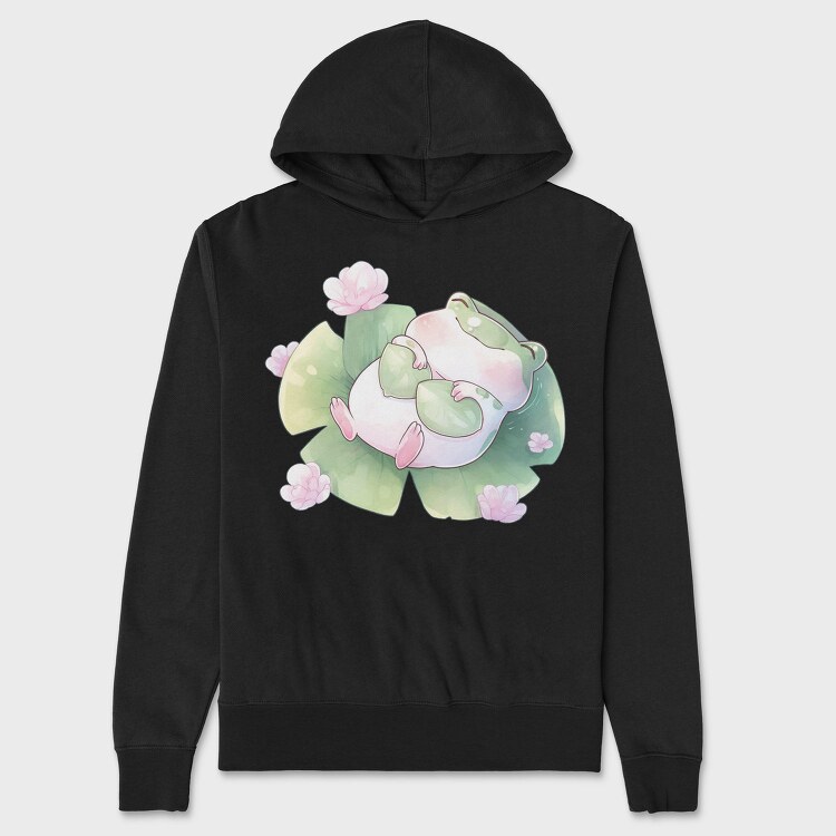 Sleeping Frog Lily Pad Froggy, Hanorac Oversize Barbati (Unisex)