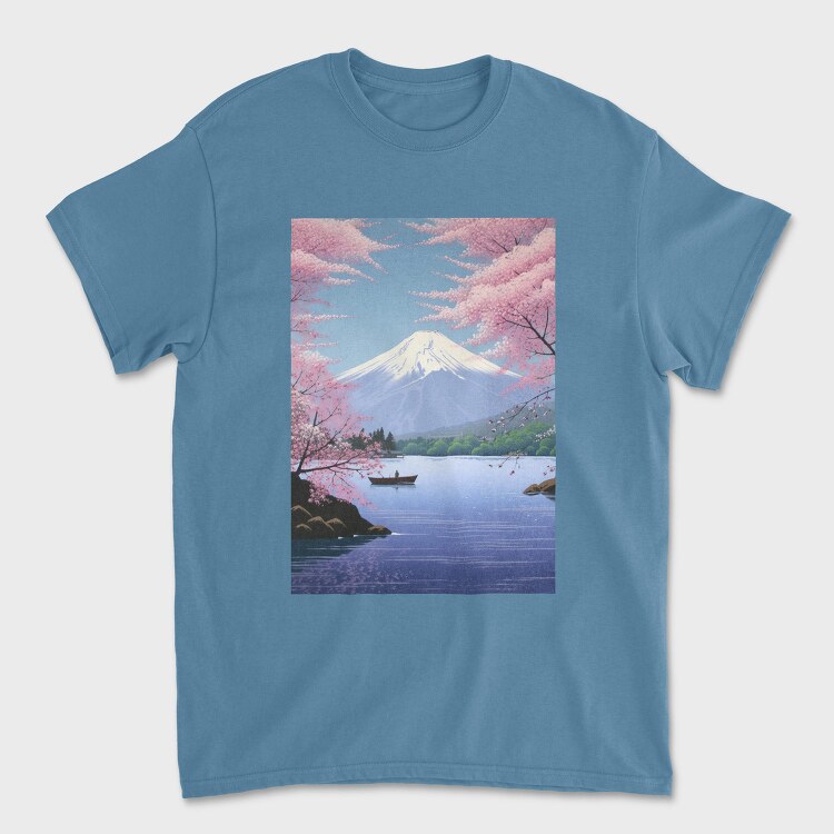 Mount Fuji Japanese Landscape Poster, Tricou Barbati (Unisex)
