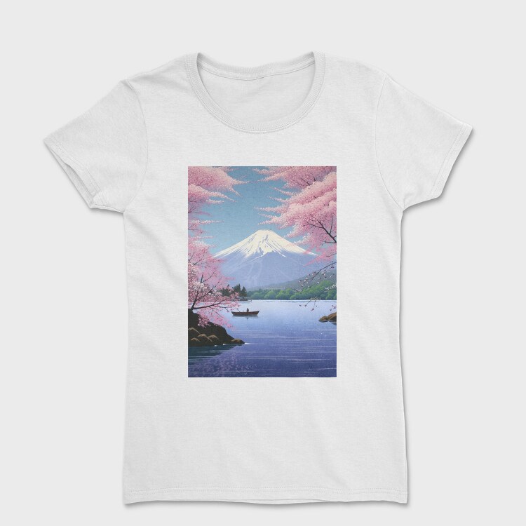 Mount Fuji Japanese Landscape Poster, Tricou Femei
