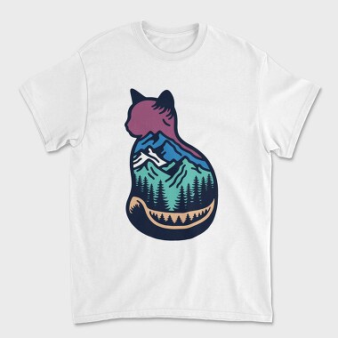 Mountain Cat Landscape, Tricou Barbati (Unisex)