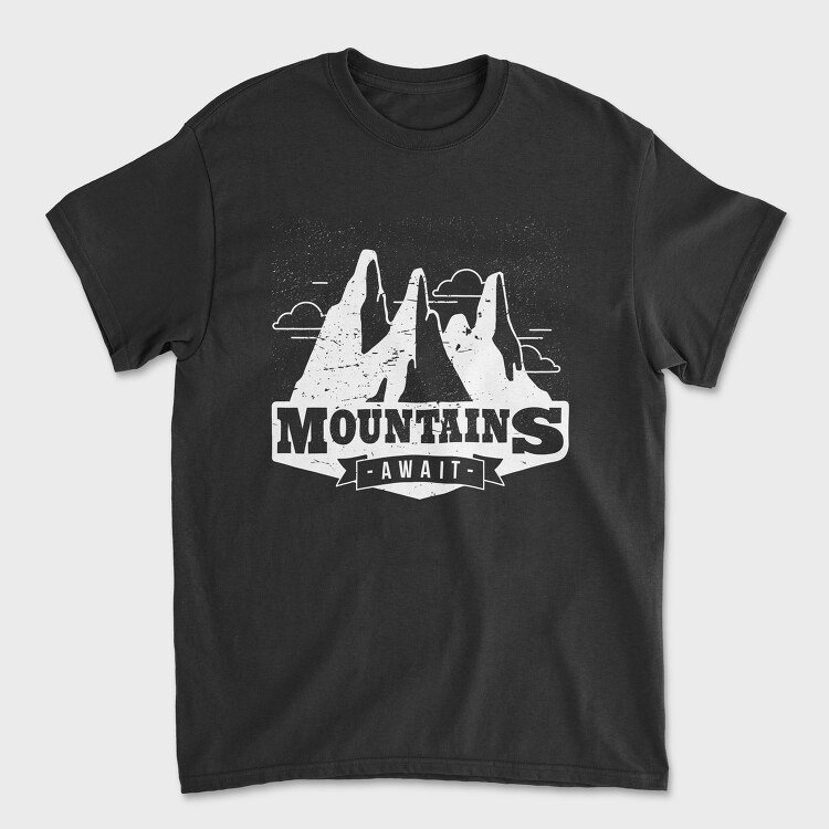 Mountains Await 05, Tricou Barbati (Unisex)