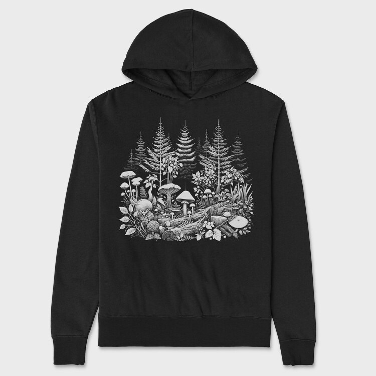 Mushroom Pine Forest, Hanorac Oversize Barbati (Unisex)