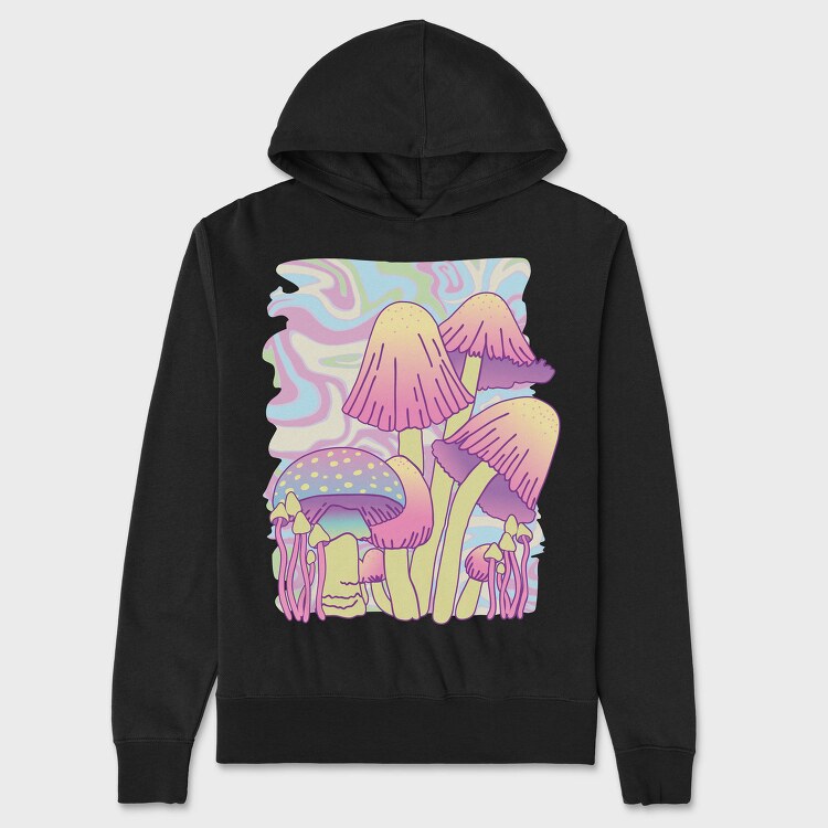 Mushrooms Psychedelic Nature, Hanorac Oversize Barbati (Unisex)