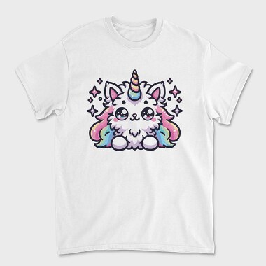 Unicorn Cat Kawaii Main Coon, Tricou Barbati (Unisex)