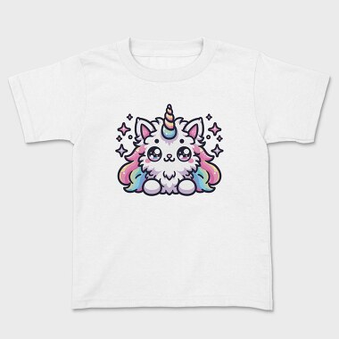 Unicorn Cat Kawaii Main Coon, Tricou Copii