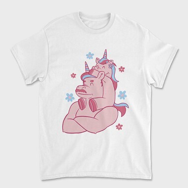 Unicorn Dad And Child Papa Unicorn, Tricou Barbati (Unisex)