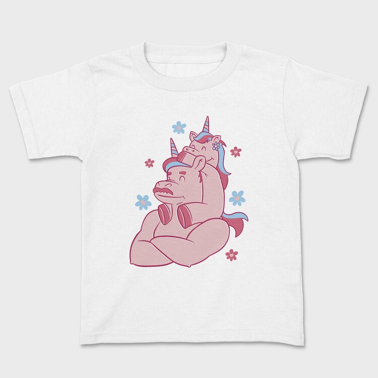 Unicorn Dad And Child Papa Unicorn, Tricou Copii