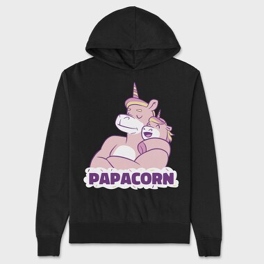 Unicorn Daddy And Baby Papacorn, Hanorac Oversize Barbati (Unisex)