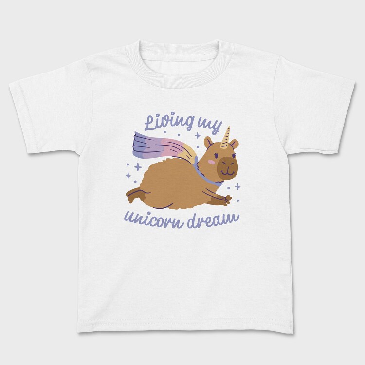 Unicorn Dream Capybara, Tricou Copii