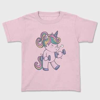 Unicorn Lifting Weights Kawaii Working Out, Tricou Copii