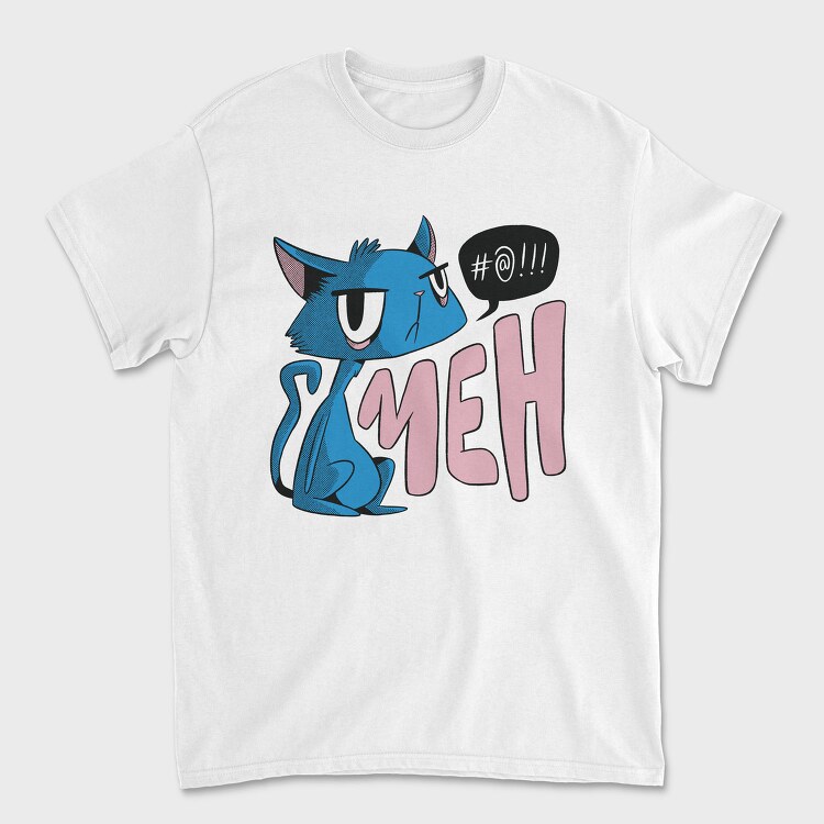 Unimpressed Cat Meh, Tricou Barbati (Unisex)