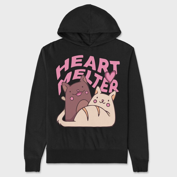 Valentine Cats Couple S Day Cute, Hanorac Oversize Barbati (Unisex)