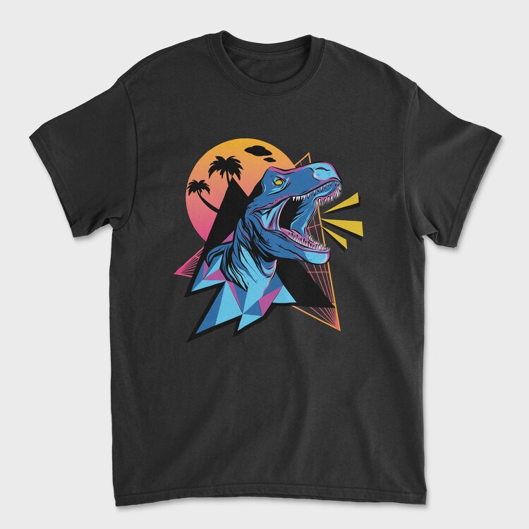 Neon Dinosaur, Tricou Barbati (Unisex)