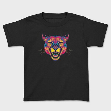 Neon Wild Feline Roar Angry Pumpa, Tricou Copii