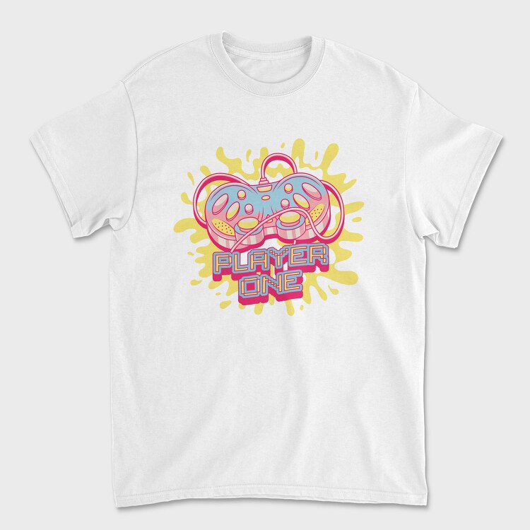 Pink Joystick Videogames Player One, Tricou Barbati (Unisex)