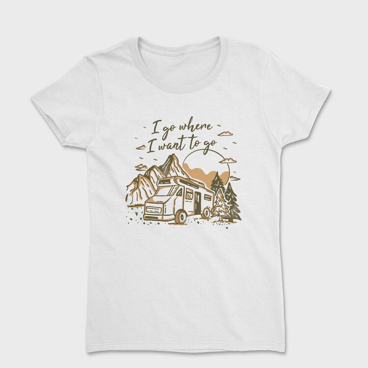 Van Car Driving In Forest Van Life Let S Live, Tricou Femei