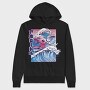 Vaporwave Surfing Axolotl Surf, Hanorac Oversize Barbati (Unisex)
