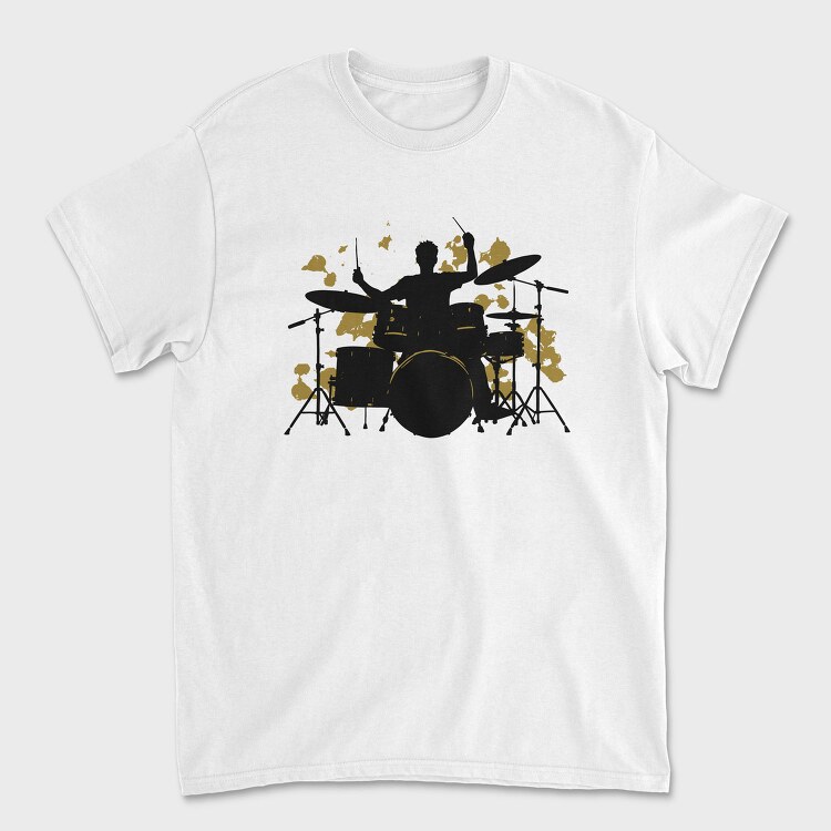 Vibrant Drummer Silhouette, Tricou Barbati (Unisex)
