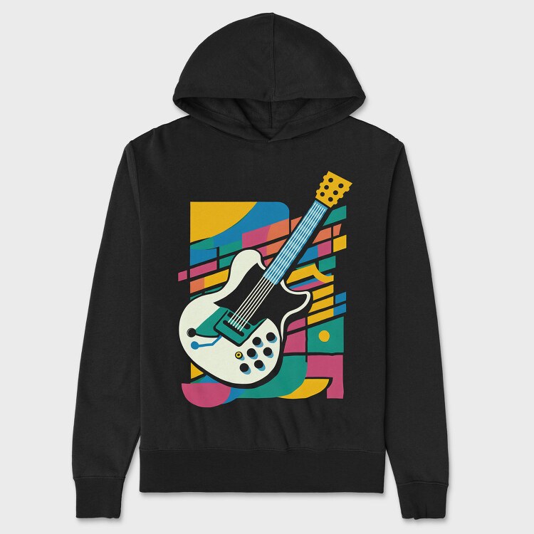 Vibrant Electric Guitar Colorful, Hanorac Oversize Barbati (Unisex)