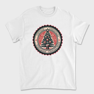 Vintage Christmas Tree Emblem, Tricou Barbati (Unisex)