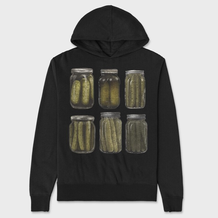 Vintage Pickles Jar Graphic Canned, Hanorac Oversize Barbati (Unisex)