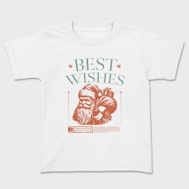 Vintage Santa Best Wishes Grunge, Tricou Copii