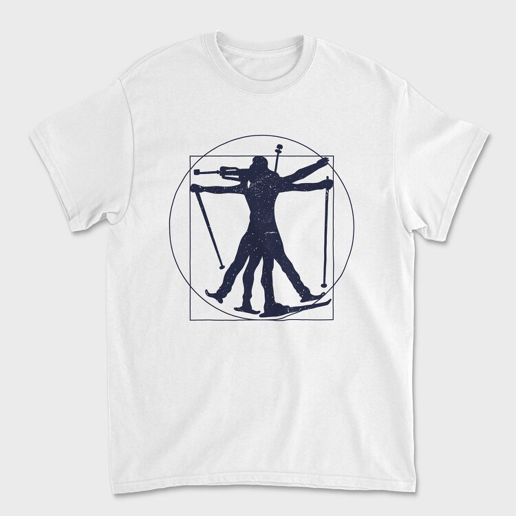 Vitruvian Biathlete Silhouette, Tricou Barbati (Unisex)