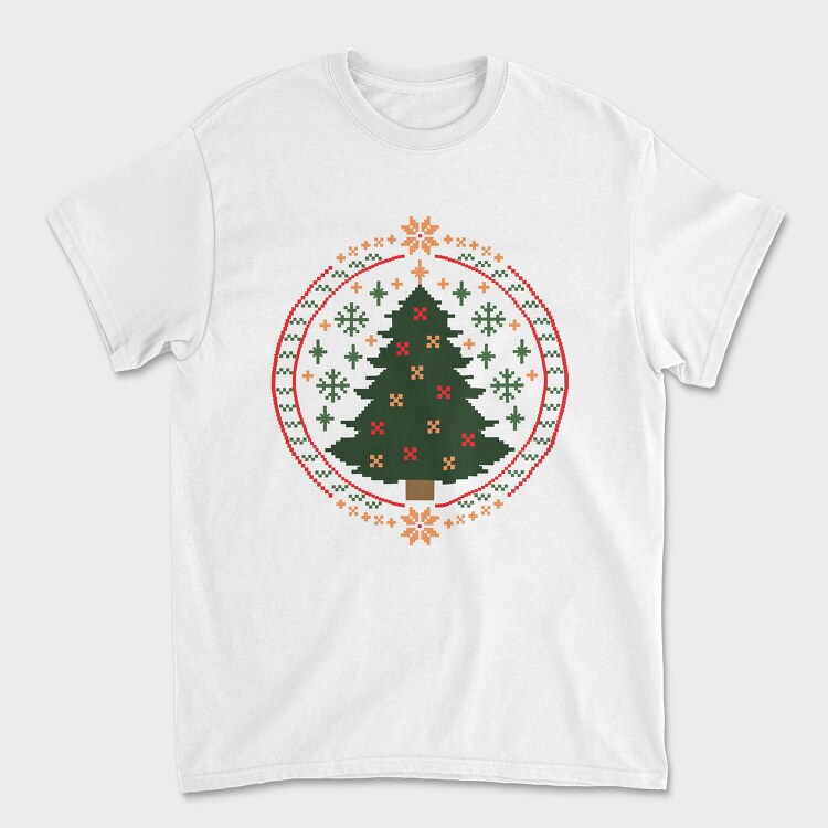 Pixelated Xmas Tree Ugly, Tricou Barbati (Unisex)