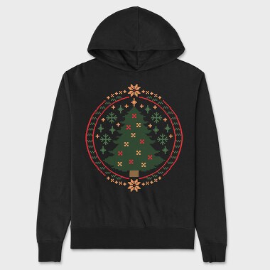 Pixelated Xmas Tree Ugly, Hanorac Oversize Barbati (Unisex)