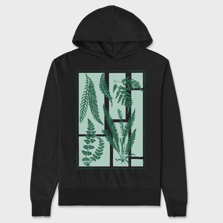 Plants And Fern Leaves Vintage, Hanorac Oversize Barbati (Unisex)