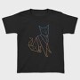 Polygonal Cat Rainbow Gradient, Tricou Copii